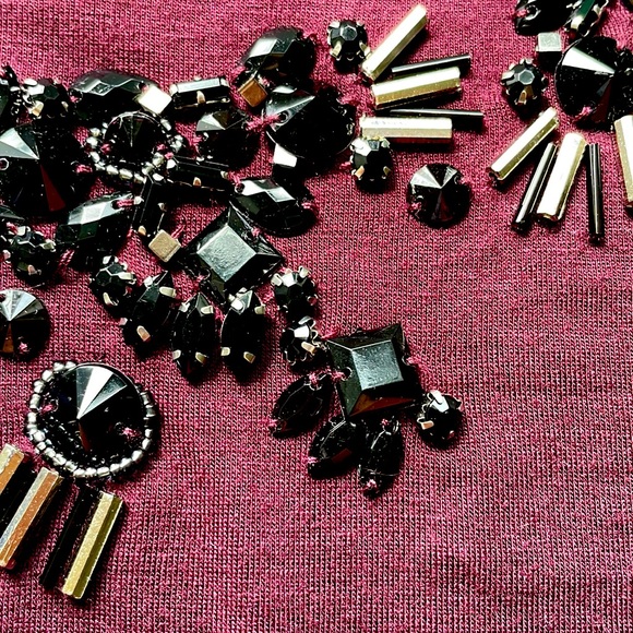 1X, eggplant long sleeve embellished - Picture 6 of 6